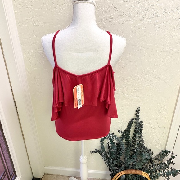 SOLD-NWT GIANNI BINI Cold Shoulder Flowy Blouse-L - Picture 6 of 8